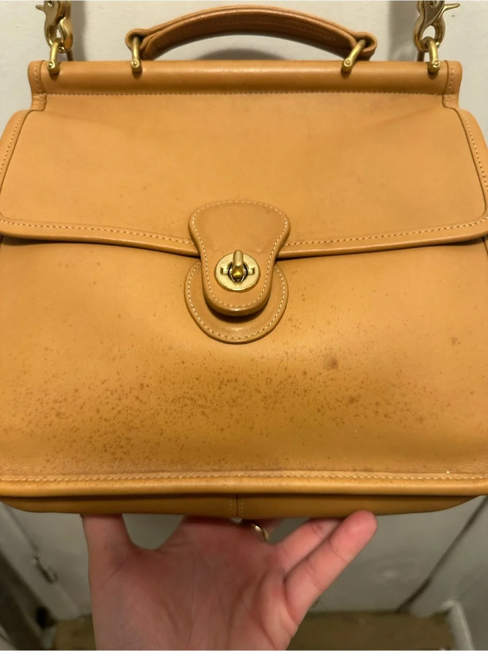 Vintage Coach 9927 British Tan Court Briefcase Messenger Bag USA Leather
